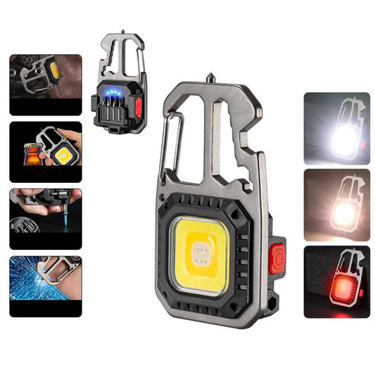 🔥 COMPRE 1 Y LLÉVATE 2 🔦Linterna llavero Cob Led 4 en 1  multifunción - ENVÍO GRATIS