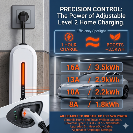 Fast & Portable: 16A Electric Vehicle Charging Station – Type 2 / GBT Universal EV Charger