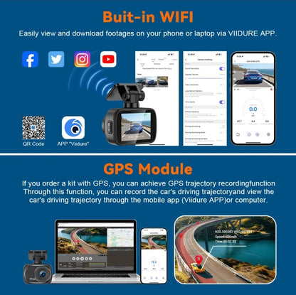 A3-4K PRO Dual Dash Cam – 4K Front + 4K Rear, GPS & Wi-Fi